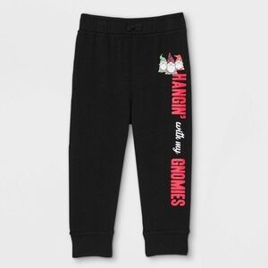 Baby Gnomie Family Holiday Graphic Jogger Pants - Black Newborn Christmas
